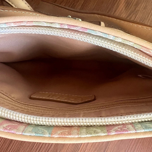 Fossil Multicolor Pastel Signature Canvas Crossbody Bag NWOT - Picture 6 of 10